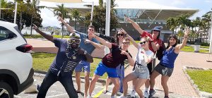 Cruise passengers with their Fernando Tourisme guide in Noumea